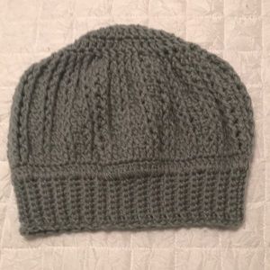 Handmade Crochet hat. Never worn. Grey in color.